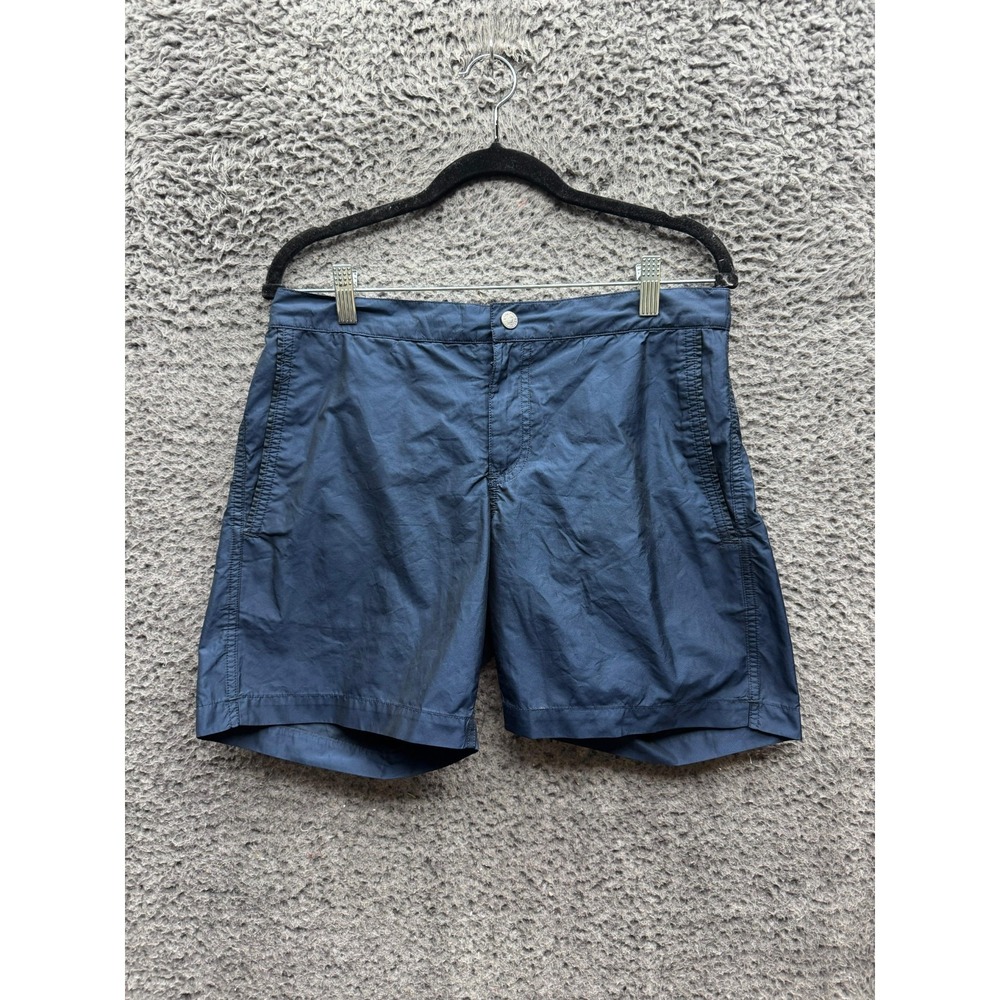 Etiquette Clothiers Mesh-Lined Chino Shorts Navy Blue Mens Size M